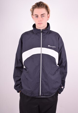 CHAMPION MENS VINTAGE TRACKSUIT TOP JACKET XL BLUE 90'S