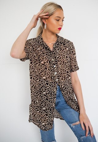 VINTAGE BROWN PATTERNED SHIRT