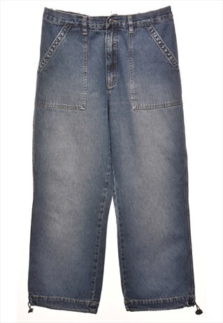 BEYOND RETRO VINTAGE WASHED INDIGO STRAIGHT FIT JEANS - W30