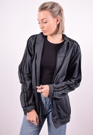STARTER WOMENS VINTAGE TRACKSUIT TOP JACKET LARGE GREY 90'S