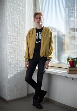 VINTAGE 80'S MUSTARD BOMBER JACKET