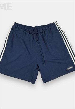Adidas vintage navy blue striped athletic shorts size XXL