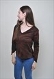 Y2K PULLOVER BLOUSE, WIDE SLEEVE SUMMER LIGHT TOP