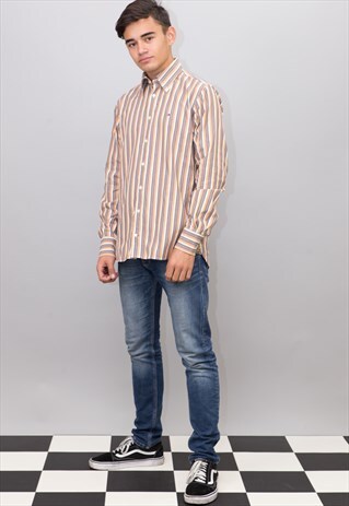 VINTAGE BROWN AND YELLOW TOMMY HILFIGER SHIRT