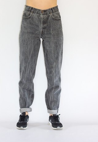 VINTAGE HIGH RISE GREY/BLACK 501 JEANS