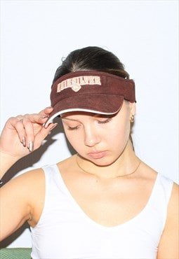 Vintage Y2K tennis visor cap in brown