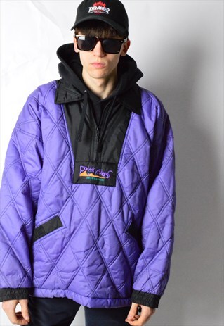 VINTAGE 80S PURPLE QUILTED SKI JACKET