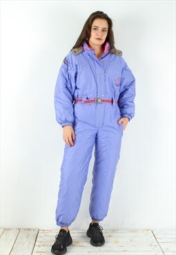 SKISS S Ski Suit Hooded Jumpsuit Padded Overalls Belted