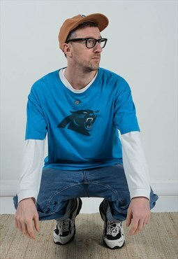 Vintage 90s NFL T shirt Blue US Sports Unisex Size XL
