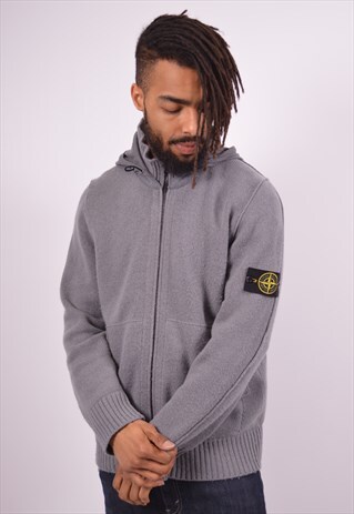 VINTAGE STONE ISLAND CARDIGAN SWEATER GREY