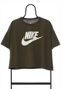 Nike Khaki Logo Cropped TShirt Womens