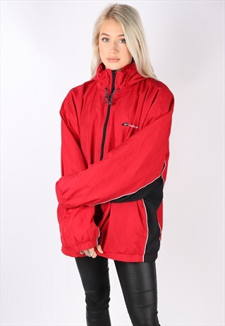 VINTAGE REEBOK JACKET XL RED OVERSIZED SLOUCHY LIGHTWEIGHT