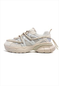 Utility trainers gorpcore sneakers grunge rave shoes cream