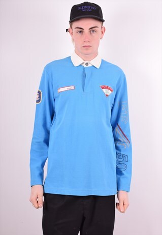 MURPHY&NYE MENS VINTAGE POLO SHIRT MEDIUM BLUE 90'S