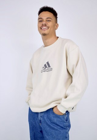 VINTAGE 90'S BEIGE ADIDAS SWEATSHIRT
