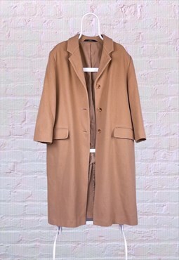 Vintage St Michael New Wool Over Coat Jacket Beige Women's 