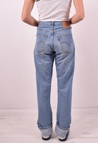 LEVI'S 505 WOMENS VINTAGE JEANS W30 L34 BLUE 90S