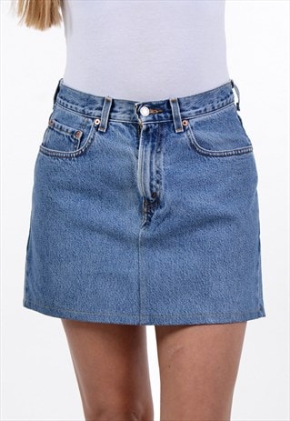 levi blue jean skirt