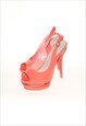 VINTAGE Y2K PLATFORM HEEL SHOES IN PEACH ORANGE