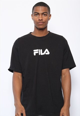 VINTAGE FILA LOGO T-SHIRT BLACK