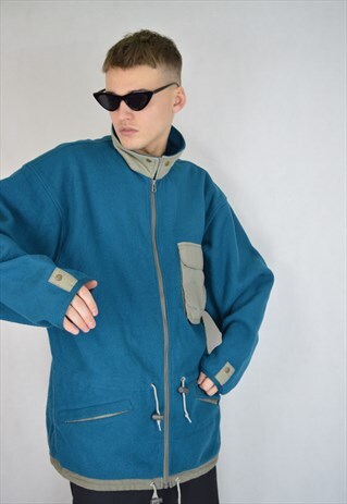 VINTAGE OVERSIZE BLUE FLEECE SWEATSHIRT