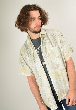 VINTAGE ABSTRACT CRAZY PATTERNED SHIRT