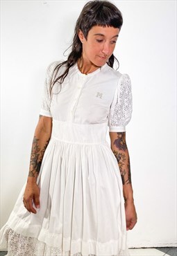 Vintage 90s white country dress