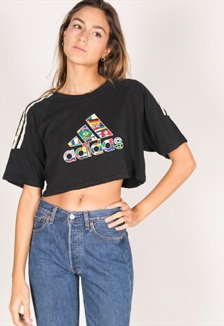 VINTAGE 90S USA CROP TSHIRT/ R249