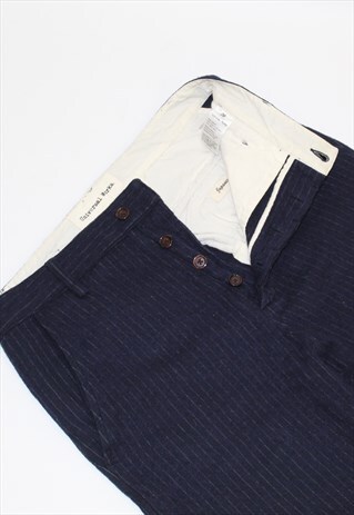 UNIVERSAL WORKS CASUAL SKINNY STRIPED WOOL PANTS