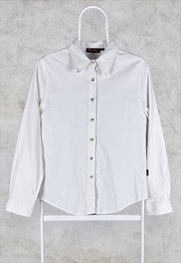 Vintage Mulberry Shirt White Long Sleeve Collared Women's 14