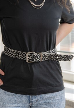 Vintage 80's White/Black Animal Print Belt