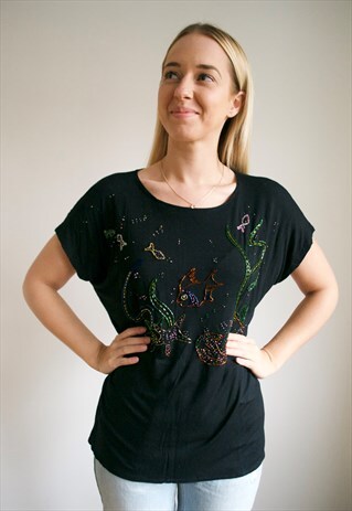 VINTAGE 80'S BEADED TOP