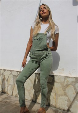 Long Dungarees in Green