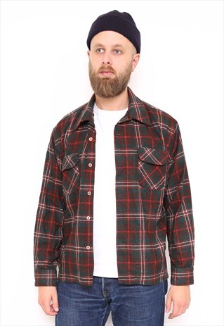 VINTAGE WOOL MIX CHECK SHIRT
