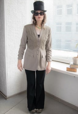 Vintage 80's Light Brown Long Fit Jacket