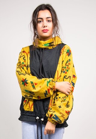 VINTAGE 90'S COLOURBLOCK AZTEC PATTERN PULLOVER JACKET