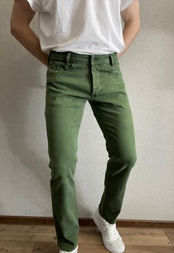 Diesel IAKOP regular slim tapered mens green jeans size 33