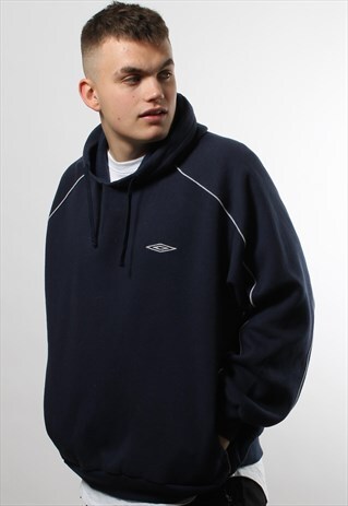 VINTAGE UMBRO FULL ZIP NAVY HOODIE