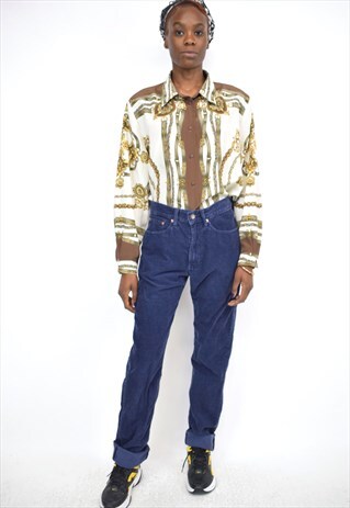 VINTAGE 90S LEVIS NAVY CORDUROY JEAN TROUSERS