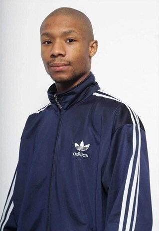 VINTAGE ADIDAS LOGO TRACK JACKET BLUE