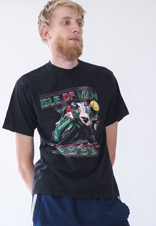 VINTAGE MENS 2006 ISLE OF MAN GRAND PRIX MOTO RACING T-SHIRT