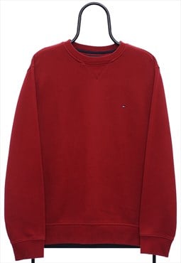 Vintage Tommy Hilfiger Logo Red Sweatshirt Mens