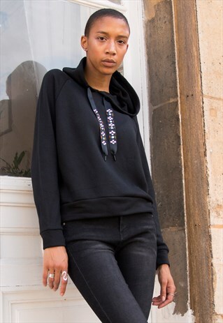HOODIE DIAMOND- BLACK