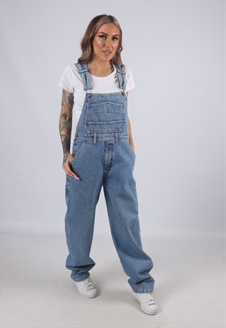 VINTAGE DENIM DUNGAREES WIDE TAPERED LEG UK 12 M (41J)