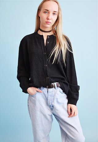 90'S RETRO GRUNGE OVERSIZED KNIT CARDIGAN TOP
