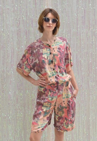 PURPLE HAVANA 80'S VINTAGE PLAYSUIT
