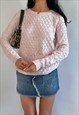 VINTAGE 00S OLD NAVY BABY PINK KNITTED SWEATER JUMPER
