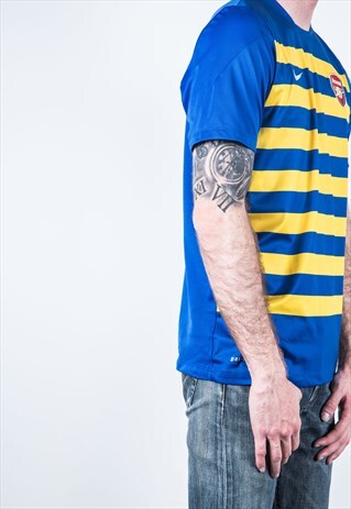 NIKE VINTAGE 1990S BLUE AND YELLOW ARSENAL FOOTBALL SHIRT
