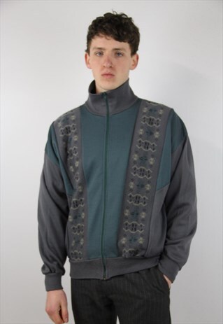 VINTAGE PATTERNED COTTON 90S SPORTS JACKET