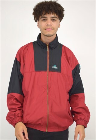 VINTAGE 90S ADIDAS RED AND BLACK JACKET